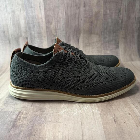 Cole Haan Original Grand Mens 7.5 M Gray Stitchlite Wingtip Oxford Shoes C27961 main image 12